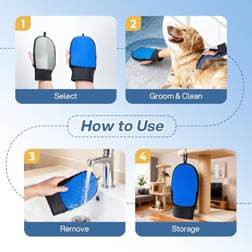 CLEANGOR 2 Pack Electrostatic Pet Hair Removal Grooming Gloves