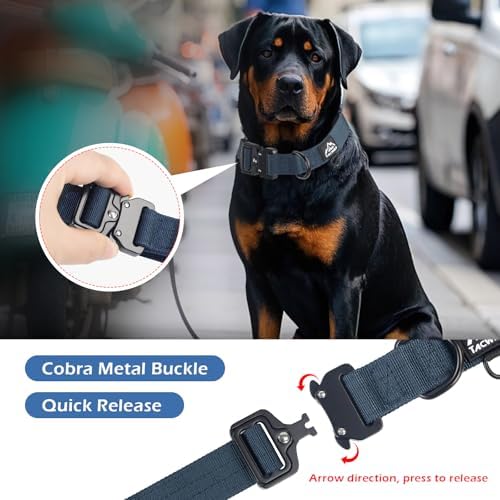 Dog Collar for Large Medium Small Dogs Leash Harness(Navy Blue, S)