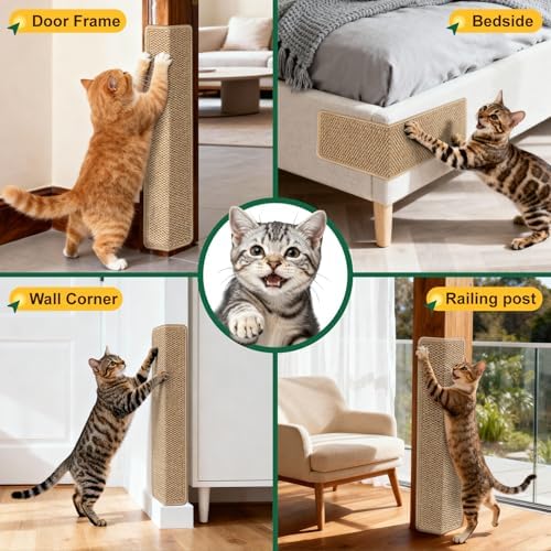 ENONCI Door Protector from Cat Scratching 30x7.8 Cat Wall Corner Scratcher