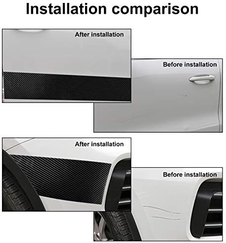 MYFAMIREA Car Door Edge Guards Carbon Fiber, 5D Gloss Black Vinyl Automotive Entry Sill Protector Wrap Film, Universal Self-Adhesive Auto Door Trim Strips Anti-Collision (33Ft x 2.8In)