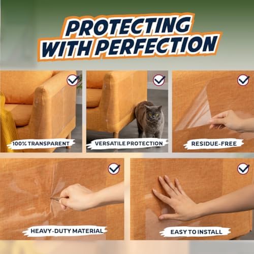 Panther Armor Cat Furniture Protector, 10 Clear Sheets with Twist Pins