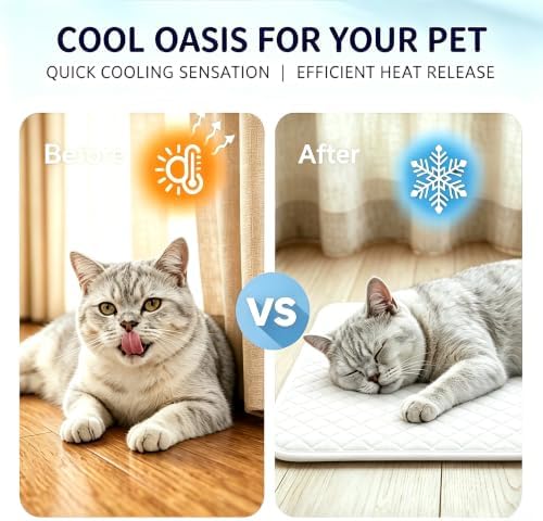 Self-Cooling Dog Mat, Q-max>0.5 Breathable Pet Pad for Summer