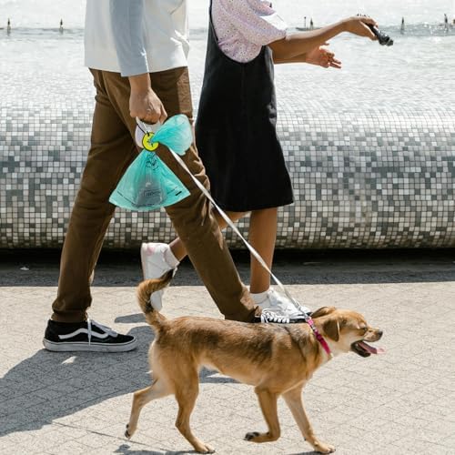 YUCHIYA Silicon Dog Waste Bag Dispenser - Hands-free Poop Bag Holders for Leashes - Dog Walking Accessories - Kiwi