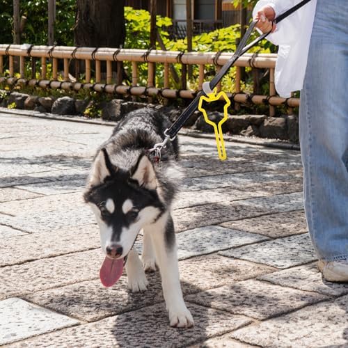 GARVALON Dog Poop Bag Holder Clip Hands-free Carrier for Leash, Lightweight Retractable Waste Bag Dispenser for Walking and Running, Puppy Essentials in Yellow