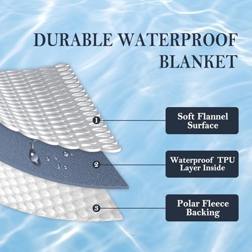 Waterproof Blanket Bed Cover 40"x60" for Adults or Pets, Dark Grey