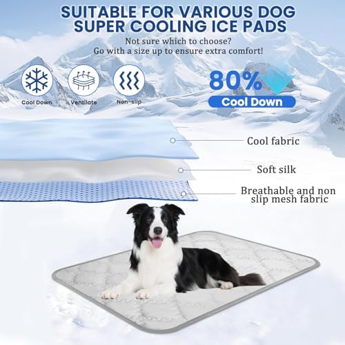 SUPRIY Pet Cooling Mat Pet Fabric for Dogs & Cats Q-Max>0.4(Gray,Small)