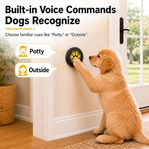 ChunHee Dog Bells to Go Outside, Touch Activated Dog Door Bell for Potty Training, Dog Bell for Door with 36 Built-in Sounds & Voice Commands, 5 Adjustable Volume Levels, Puppy Training Bell for Dogs