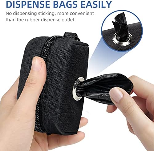 1 Pack Poop Bag Holder for Dogs & Cats Waste Bag Dispenser Pouch Dispenser with 1 Roll of Free Poop Bags for Dog Leash Accessory Bicycle (Blue)
