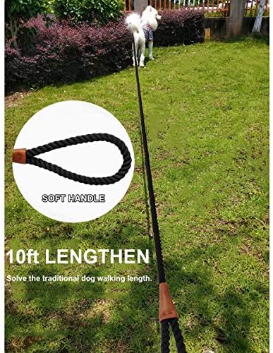 BTINESFUL 3/5/10ft Braided Rope Cotton Dog Leash for Large Medium Dogs