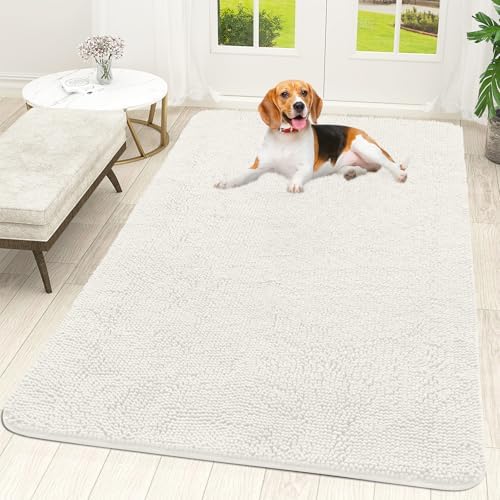 OLANLY Dog Door Mat for Muddy Paws 70x46, Super Absorbent Chenille Mud Mat