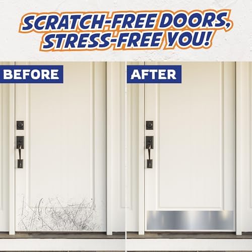 Panther Armor 8x30 in Silver Door Kick Plate, Dog Scratch Door Protector