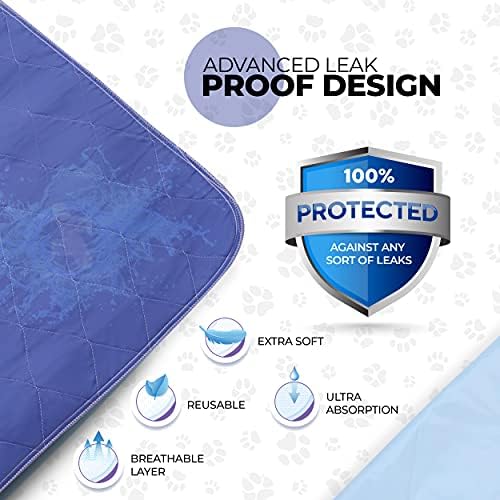 Beck’s USA Made Reusable Pet Pee Pads for Dog & Cat Pee Problems, Advanced Leak Free Design, Color Change Wetness Indicator, 1 Pad = 500 Disposable, 35X71-2 Pack