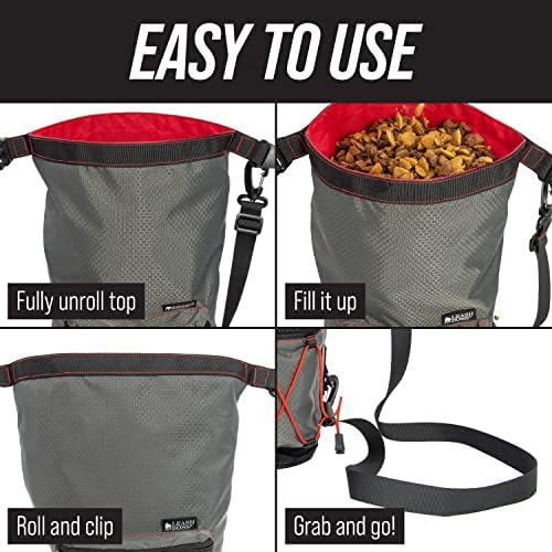 Travel Dog Food Carrier with Poop Bag Dispenser and Storage Pocket by Leash Boss