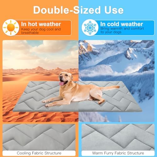BEAUTYZOO Cooling Mat for Large Dogs, 48x28in Reversible Pad, Self-Cooling