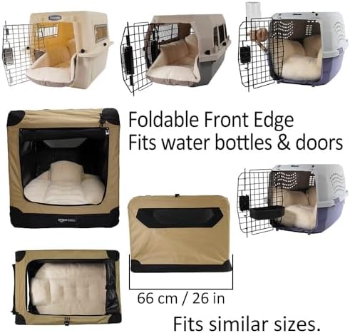 Dog Crate Cushion ComfortNest, Faux Fur, Ivory, S