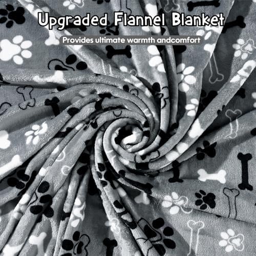 Rezutan Dog Blankets for Medium ＆ Large Dogs Cat Grey, 50 x 40 inch