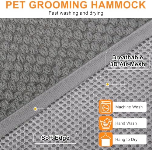 BEAUTYZOO Dog Grooming Hammock for Small Dogs/Cats, Nail Trim Restraint, S