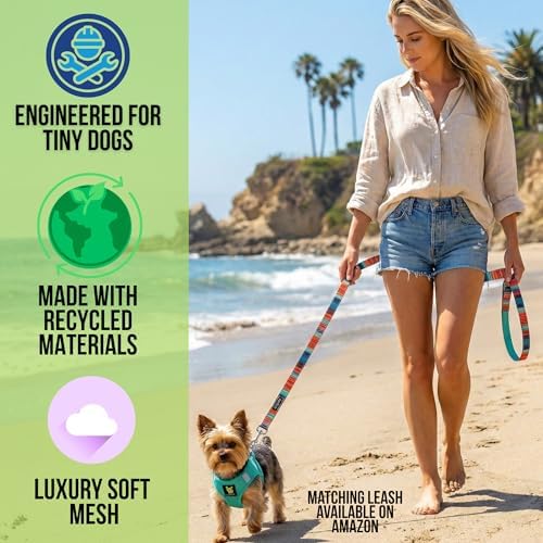 EcoBark Teacup Dog Harness, Soft Step in Puppy Vest, XXXS, Under 5 Lbs