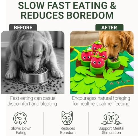 Snuffle Mat for Dogs 28.3" x 28.3" - Large Dog Slow Feeder Enrichment Foraging - Sniff Mat for Puppies and Pets - Interactive Nosework Washable