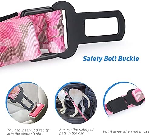 Hotsky Tactical Bungee Shock Absorbing No Pull Dog Leash,Pink Camo,4-6FT
