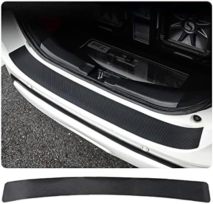 Ziciner Car Rear Bumper Protector Guard, Anti-Scratch Carbon Fiber Trunk Door Sill Protection Strip Sticker, Universal Vehicle Trim Cover Accessories for Car, Truck, SUV, Van (35.4×3.75 in, Black)