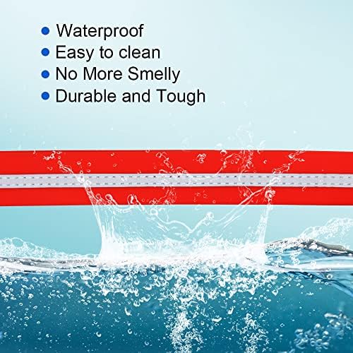 Nimble Reflective Waterproof Dog Collar Adjustable Odor Resistant Easy Clean Pet Collar for Small Medium Large Dogs Night Walking Outdoor Rainy Use (Large (15.35”-24.8”inches), Candy Red)
