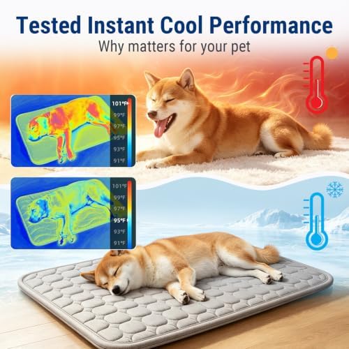 Ice-Silk Continuous Cooling Dog Cooling Mat, Dog Cooling Mat, 60X50CM
