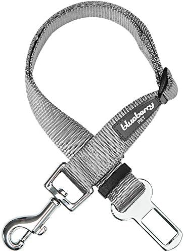 Blueberry Pet Dog Leash Puppy Essentials Seat Belt Tether for Dogs Cats, Gray, Heavy Duty Dog Leashes for Large Dogs - Safety for Pet Parents, Road Trip Enthusiasts, 2"x27.5"