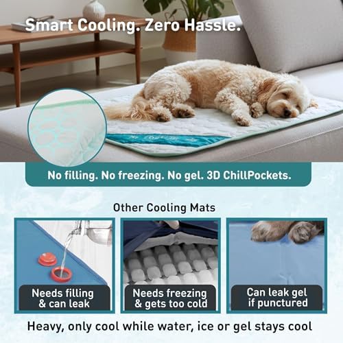 INSPECTOR TAIL Dog Cooling Mat Indoor & Outdoor with Ice Silk, XXL Pet Pad