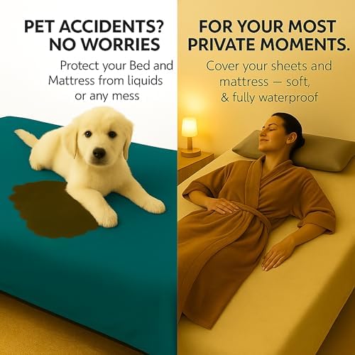 Waterproof Blanket for Bed & Couch Protection, Blue/Beige, 60"x80"
