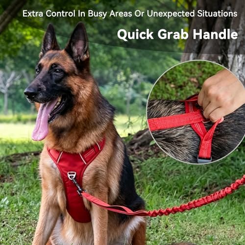 No Pull Dog Harness Reflective Adjustable Vest, Grey, L