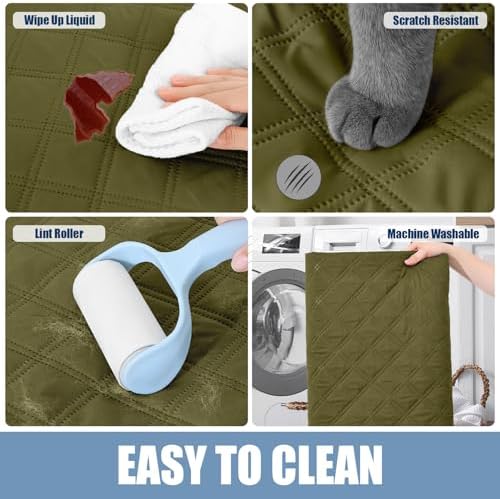 Smiry Waterproof Reversible Pet Couch Covers for Dogs