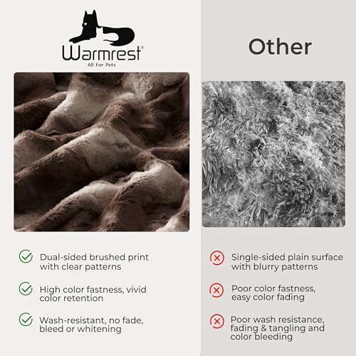 Waterproof Dog Blanket for Small Dogs, Dual-Sided Soft Pet Calming Blanket for Couch, Cozy Puppy Cat Blanket Fleece Washable, Reversible Throw Blanket for Furniture Protection, 25"x35", Brown