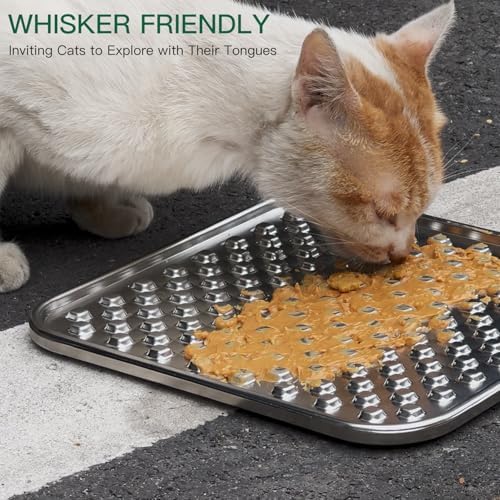 Lick Mat for Dogs & Cats, Double-Wall Stainless Steel, Large-2Pack