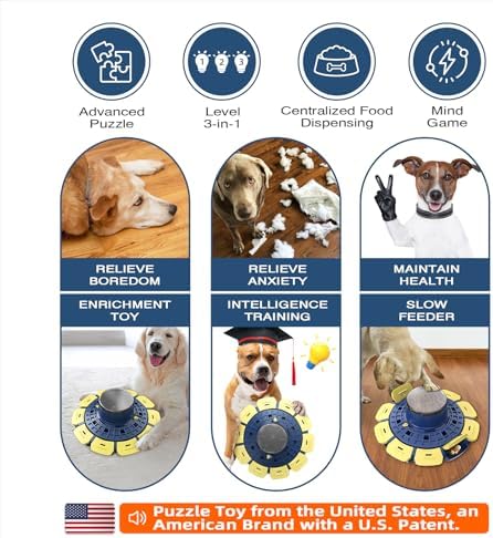 KADTC Dog Puzzle Toy, XL 3-Level, Beginner to Expert Mental Stimulation Toy