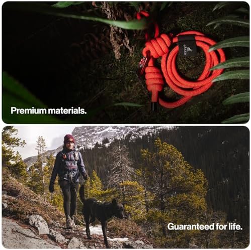Säker Trust™ Rope Dog Leash – 61” Climbing Rope Lead with 7075 Aluminum Carabiner, Waterproof & Reflective Training Gear for Dogs, Built for Trail Running, Hiking, Everyday Use – Purple