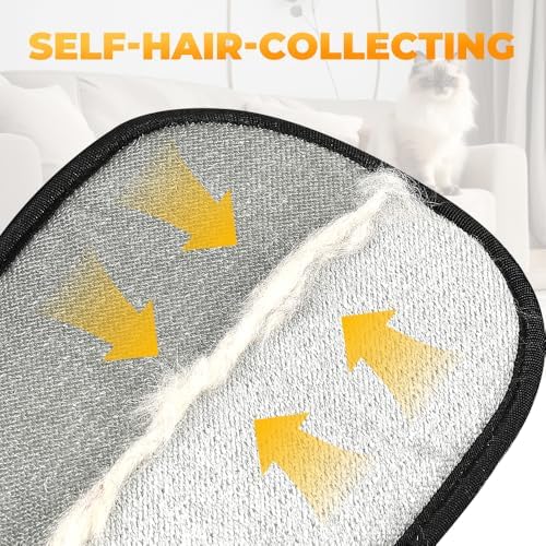 Koujut 2025 Upgrade Pet Hair Removal Gloves, Electrostatic Gloves Pet Hair Reusable Cat Dog Grooming Glove, Electrostatic Remover Mitt for Dogs, Cats & Horses with Long and Short Hair Fur (3 Pack)