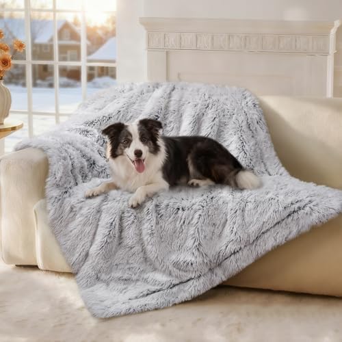 Luciphia Calming Waterproof Dog Blanket, Reversible Faux Fur Pet Blanket