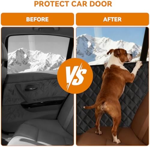 Dog Car Door Protector, 2 Pack Waterproof Scratchproof Nonslip Durable Protector, Thickened Door Panel Covers, Protects Doors from Dog Scratching Fit for Car/SUV/Truck (Black, XL)