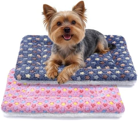 Mora Pets Dog Crate Pad Bed Ultra Soft Pet Mat Star Print 2 Pack 24 Inch