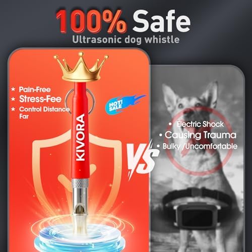 KIVORA 4 Pack Dog Whistle to Stop Barking Neighbors Dog,304 Stainless Steel Adjustable Ultrasonic Silent Dog Training Whistle for Recall & Bark Control,Professional Whistle Suitable for All Dogs