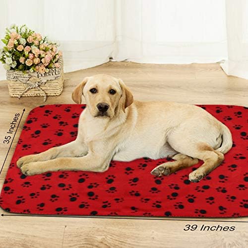 Comsmart Dog Blankets, 6 Pack Fleece Pet Blankets, 39x35 inches, Red