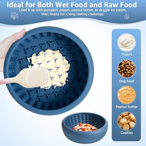 Dog Slow Feeder Lick Bowl, Freeze Lick Mat with Suction Cup