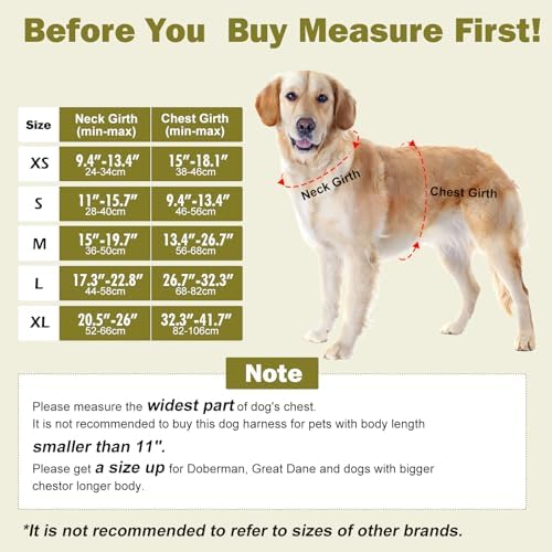 No Pull Dog Harness - Adjustable Reflective Dog Vest with Metal Snap, Soft Breathable Mesh No Choke Puppy Harness, Easy to Put on & Take Off (Green-XL)