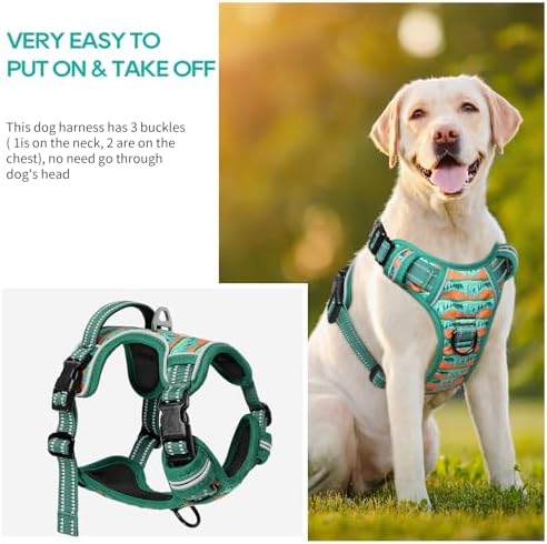 Timos Dog Harness Medium Sized, Quick Release 3 Buckles, Wilderness, M