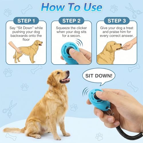 30 Pcs Dog Training Clicker with Wrist Strap, Pet Behavioral Training Clickers for Puppy Dogs Cats Birds Horses, Multicolor