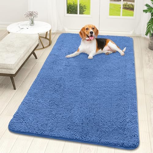 OLANLY Dog Door Mat for Muddy Paws 59x32, Super Absorbent Chenille Mud Mat