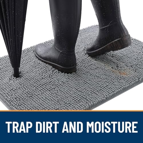 OLANLY Dog Door Mat for Muddy Paws 70x46, Super Absorbent Chenille Mud Mat