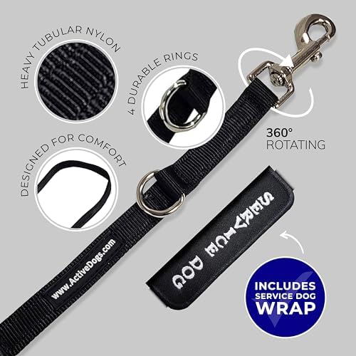 ActiveDogs Hands Free Dog Leash, Crossbody Waist Leash, 7.5 ft