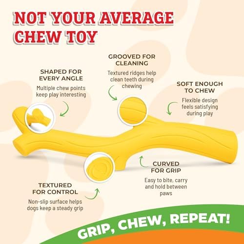 Baba Buddies Twiggy Dog Chew Toy for Aggressive Chewers Chicken Flavored